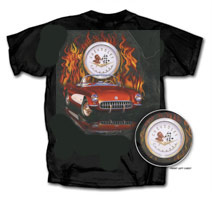C1 Corvette T-shirt - Black Flames